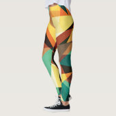 Leggings Triangle coloré Texture de l'effet bois (Gauche)