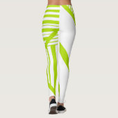 Leggings Triangle en Lime Vert et Blanc (Dos)