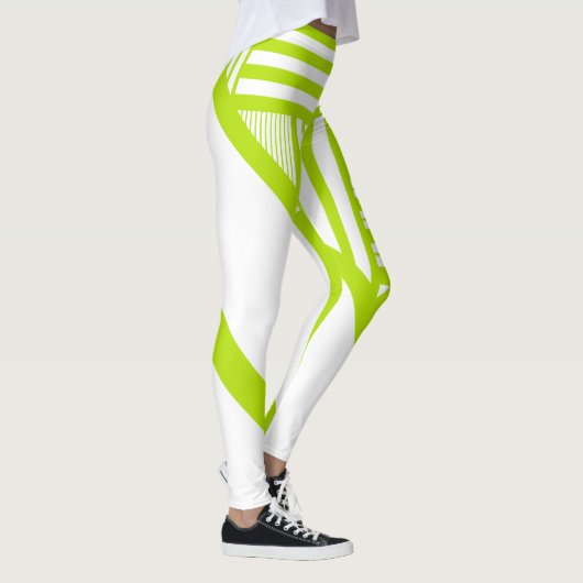 Leggings Triangle en Lime Vert et Blanc (Droite)