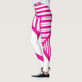 Leggings Triangle en Magenta et Blanc (Gauche)