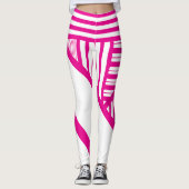 Leggings Triangle en Magenta et Blanc (Devant)