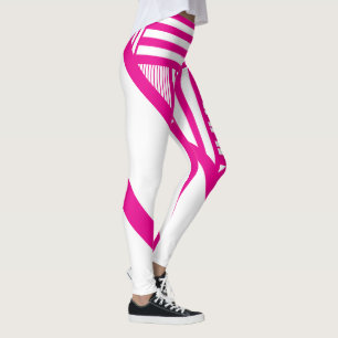 Leggings Triangle en Magenta et Blanc