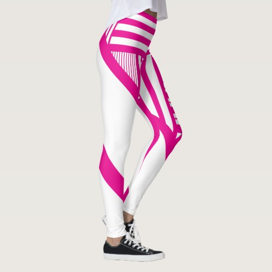 Leggings Triangle en Magenta et Blanc (Droite)