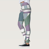 Leggings Triangle géométrique Motif bleu violet vert (Gauche)