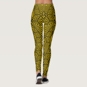 Leggings Triangle Jaune et Noir Art Déco Motif sans couture (Dos)