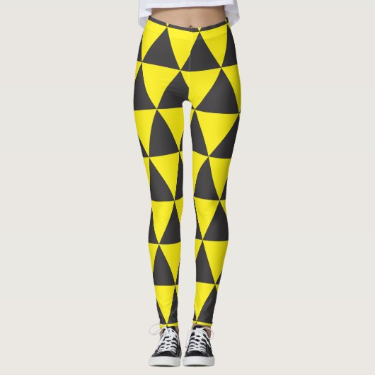 Leggings triangle jaune noir (Devant)