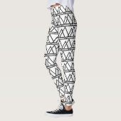 Leggings Triangle noir blanc géométrique (Gauche)