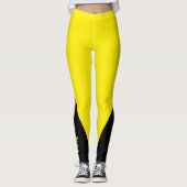 Leggings Triangle noir | Initiale | Légendes jaunes canarie (Devant)