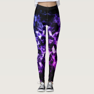 Leggings Triangle noir pourpre Géométrique Fumé Abstrait