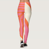 Leggings Triangle rayures en rose, orange et crème (Dos)
