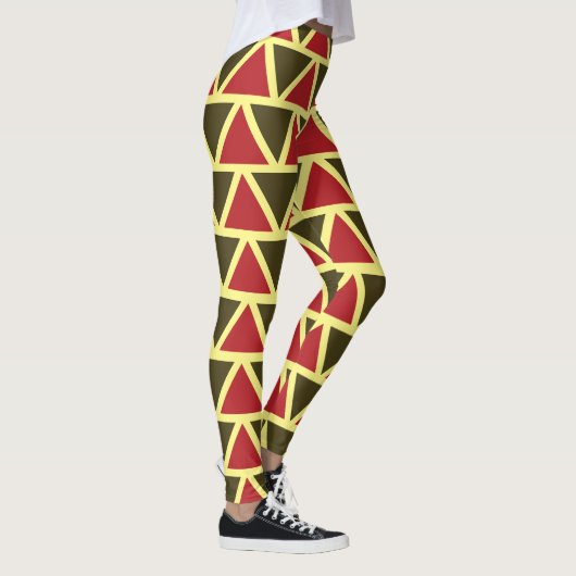 Leggings Triangle rouge vert géométrique (Droite)