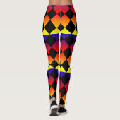 Leggings Triangles Abstraits, Couleur arc-en-ciel, jambes d (Dos)