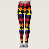 Leggings Triangles Abstraits, Couleur arc-en-ciel, jambes d (Devant)