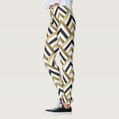 Leggings Triangles Abstraits : Noir Or sans joint (Gauche)