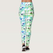 Leggings Triangles amusants de bleu et vert (Dos)