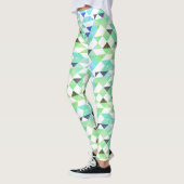 Leggings Triangles amusants de bleu et vert (Gauche)