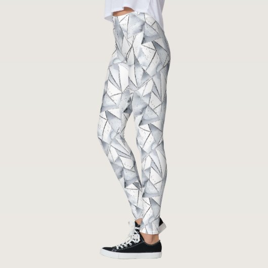 Leggings Triangles blancs argenté chic (Gauche)