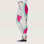 Leggings Triangles de pastèque : texture rétro estivale. (Gauche)