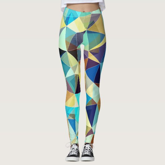 Leggings Triangles géométriques : Motif Abstrait coloré (Devant)