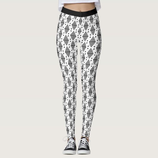 Leggings Triangles géométriques noirs (Devant)