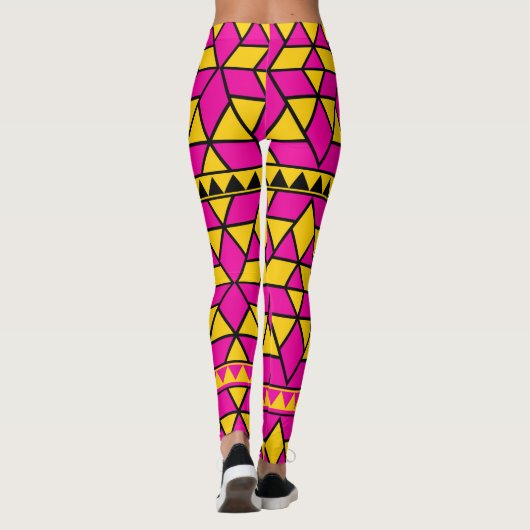 Leggings triangles jaune rose (Dos)