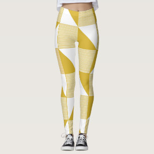 Leggings Triangles Jaunes : Motif Linéaire Sans Seamless.