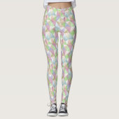 Leggings Triangles Matelassés en Pastels de Vert Printanier (Devant)