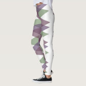 Leggings Triangles mauve et vert (Gauche)