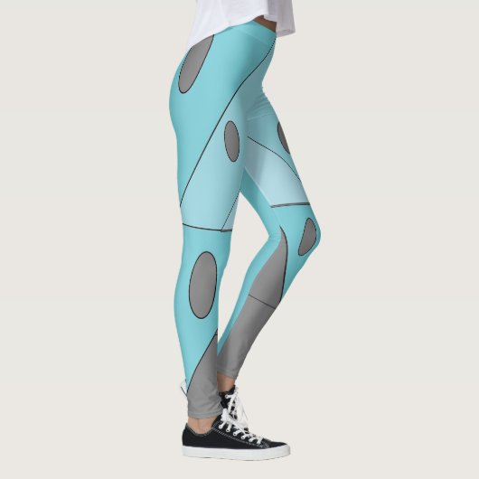 Leggings Triangles Motif géométriques bleu Turquoise Funny (Droite)