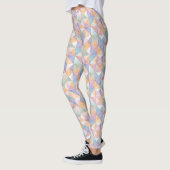 Leggings Triangles Patchwork Matelassé en Pêche Lavande et  (Gauche)