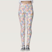 Leggings Triangles Patchwork Matelassé en Pêche Lavande et  (Devant)