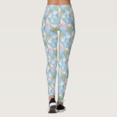 Leggings Triangles Patchwork Matelassés en Bleu Ciel et Sau (Dos)