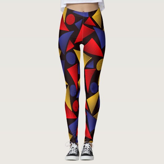 Leggings triangles rayés tendance (Devant)