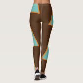 Leggings Triangles rétro Fun Lumière Turquoise et Saumon su (Dos)