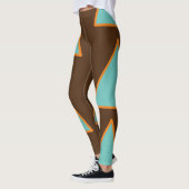 Leggings Triangles rétro Fun Lumière Turquoise et Saumon su (Gauche)