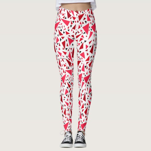 Leggings triangles rouges pourpre sur arrière - plan rétro (Devant)