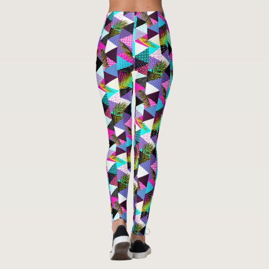 Leggings Triangles Style Neon Memphis (Dos)