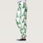 Leggings Triangles Tropicaux Vert Mint Élégant Géométrique (Gauche)