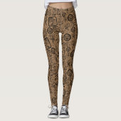 Leggings Tribal MAYA ancien masque motif 1 (Devant)