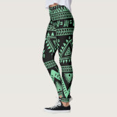 Leggings Tribal Noir et Aqua (Gauche)