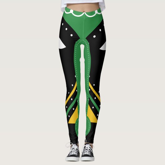 Leggings Tribal rituel vert (Devant)
