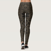 Leggings Tribal Vibe Black and Tan Print (Dos)