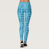 Leggings tribaux bleus et turquoise (Dos)