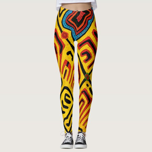 Leggings Tribaux Colorés (Devant)