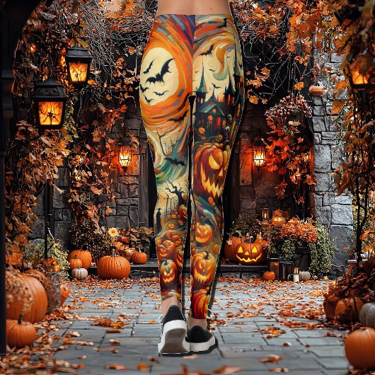 Leggings Trick ou traiter Halloween L'une des jambes d'un g