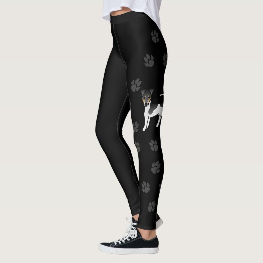 Leggings Tricolor Smooth Fox Terrier Chien de Dessin Animé (Gauche)