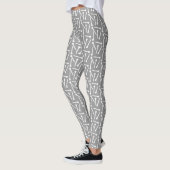 Leggings Tricot Aiguilles Artisanat Blanc + Gris (Gauche)