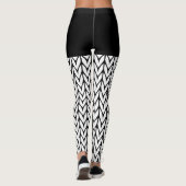 Leggings Tricot noir et blanc Motif Style Décor sur (Dos)