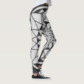Leggings Tricot Star Mandala noir et blanc (Droite)