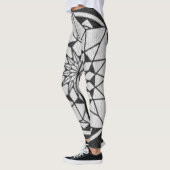 Leggings Tricot Star Mandala noir et blanc (Gauche)